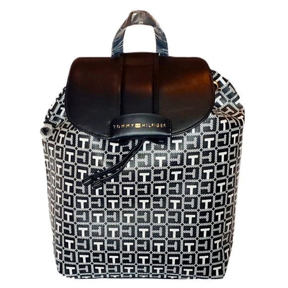 Tommy Hilfiger Handbags - NWT Tommy Hilfiger Signature Logo Vinyl Back Pack